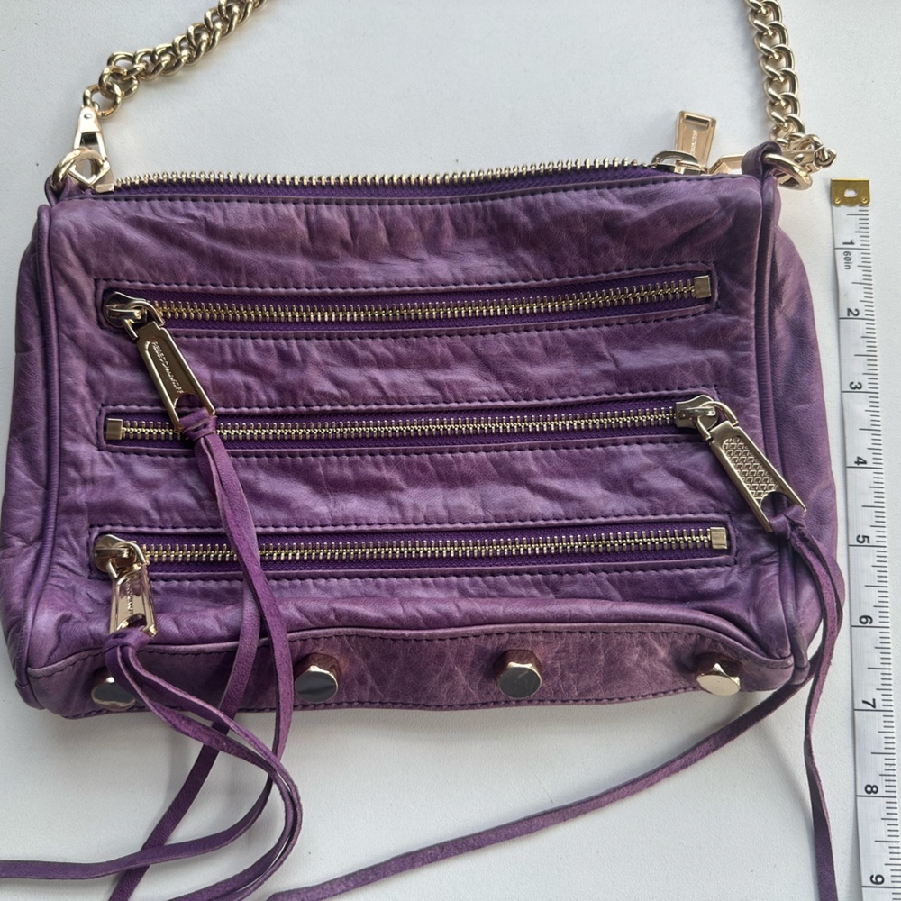 Rebecca Minkoff Purple Crossbody Bag / Clutch with Gold Accents